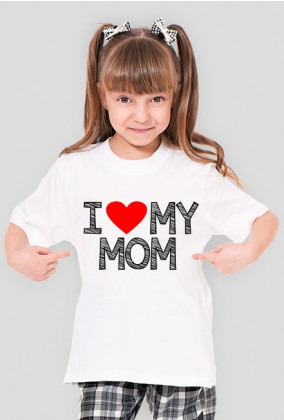 i Love My Mom (koszulka dziewczęca) ciemna grafika