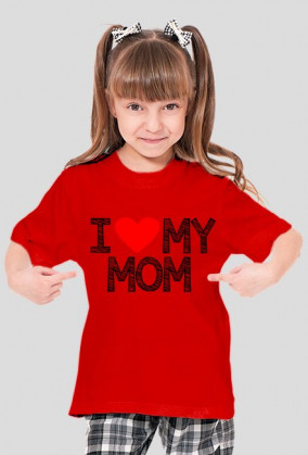 i Love My Mom (koszulka dziewczęca) ciemna grafika