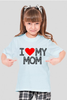 i Love My Mom (koszulka dziewczęca) ciemna grafika