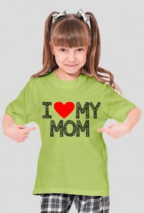 i Love My Mom (koszulka dziewczęca) ciemna grafika