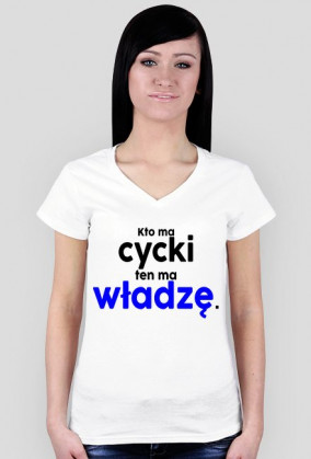 Kto ma cycki ten ma władzę (t-shirt) ciemna grafika