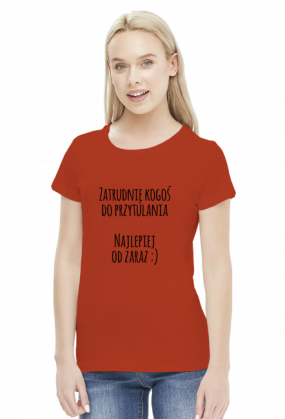 Zatrudnię kogoś do przytulania (bluzka damska) ciemna grafika