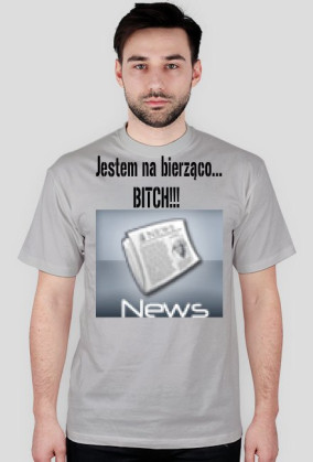 Jestem na bierząco... - Męska, Szara.