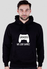 Bluza z Kapturem WE LOVE GAMES [czarno-biała]