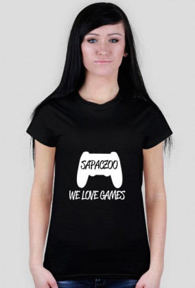 Koszulka Damska WE LOVE GAMES [czarno-biała]