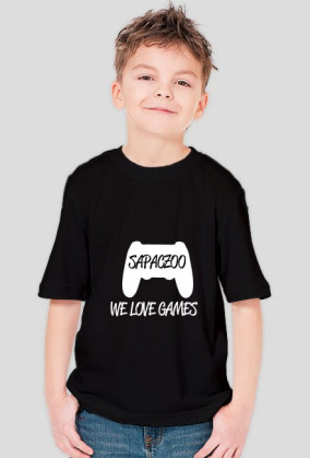 Koszulka dziecięca WE LOVE GAMES [czarno-biała]