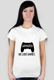 Koszulka damska WE LOVE GAMES [biało-czarna]
