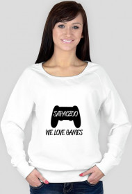 Bluza damska WE LOVE GAMES [biało-czarna]