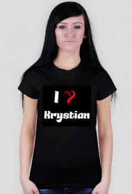Koszulka damska "I love Krystian" (black)- Spacial