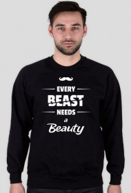 BLUZA bez kaptura "EVERY BEAST NEEDS A BEAUTY" damska