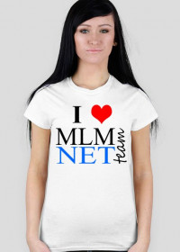 Biała Koszulka MLM NETteam I LOVE Kobieca