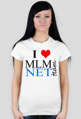 Biała Koszulka MLM NETteam I LOVE Kobieca