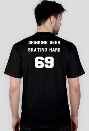 T-shirt SC Drinking Beer Skating Hard Black