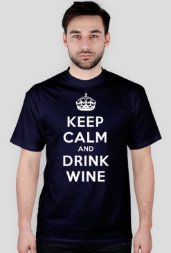 Keep Calm - koszulka męska, biały napis