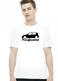 POLOwered v1 (koszulka męska slim) ciemna grafika przód