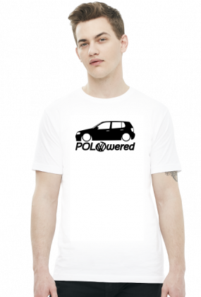 POLOwered v1 (koszulka męska slim) ciemna grafika przód