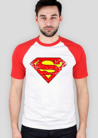 KOSZULKA t-shirt męski SUPERMAN wersja grunge DUŻE LOGO
