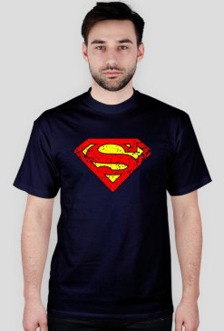 KOSZULKA t-shirt heavy męski BATMAN wersja grunge DUŻE LOGO multi color