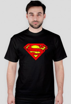 KOSZULKA t-shirt heavy męski BATMAN wersja grunge DUŻE LOGO multi color