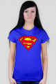 KOSZULKA t-shirt damska SUPERMAN wersja grunge DUŻE LOGO multi color