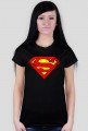 KOSZULKA t-shirt damska SUPERMAN wersja grunge DUŻE LOGO multi color