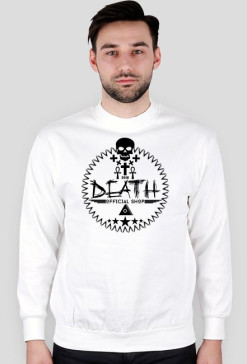 BLUZA BIAŁA MĘSKA BEZ KAPTURU - LOGO DEATH