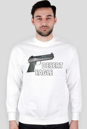 BLUZA BIAŁA MĘSKA BEZ KAPTURU - DESERT EAGLE