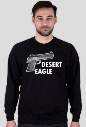 BLUZA BIAŁA MĘSKA BEZ KAPTURU - DESERT EAGLE