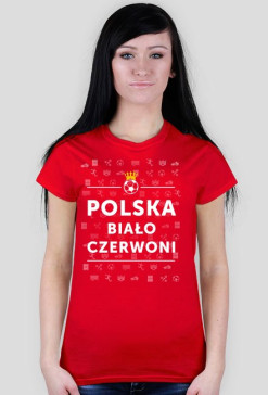 KOSZULKA t-shirt damski POLSKA BIAŁO CZERWONI euro 2016