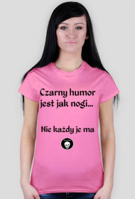 Czarny humor koszulka damska różowa