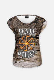 Slavic Power Słowiańska Siła Kołowrót Symbol Kolovrat Women's T-Shirt Koszulka Damska Full-Print