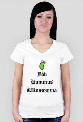 Koszulka wegańska/wegetariańska: Bób Hummus Włoszczyzna