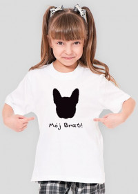 T-shirt dla dziewczynki Brat buldożkowy