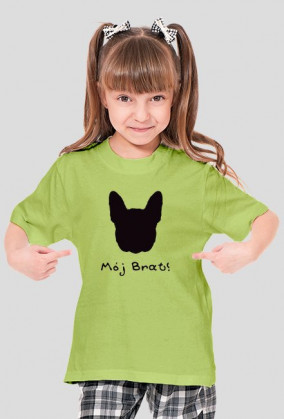 T-shirt dla dziewczynki Brat buldożkowy