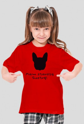 T-shirt dla dziewczynki Starsza Siostra buldożkowa