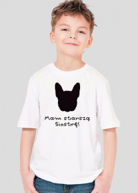 T-shirt dla chłopca Starsza Siostra buldożkowa