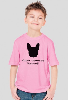 T-shirt dla chłopca Starsza Siostra buldożkowa