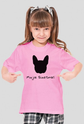 T-shirt dla dziewczynki Siostra buldożkowa