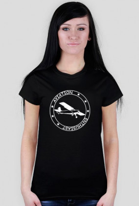 Aviation Enthusiast Black TShirt Damska