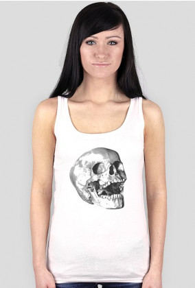 Koszulka damska - czaszka (biała)