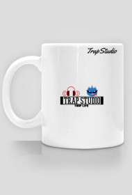 Kubek - TrapStudio logo , napis "TrapSudio"
