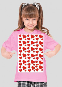 Koszulka dziewczęca - serca