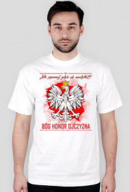 Koszulka męska biała - BÓG HONOR OJCZYZNA