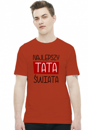 Najlepszy tata świata (koszulka męska) ciemna grafika