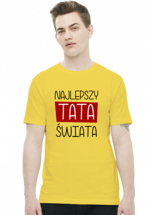 Najlepszy tata świata (koszulka męska) ciemna grafika