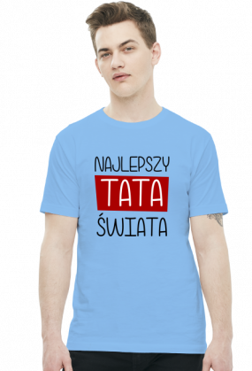 Najlepszy tata świata (koszulka męska) ciemna grafika