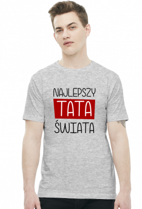 Najlepszy tata świata (koszulka męska) ciemna grafika
