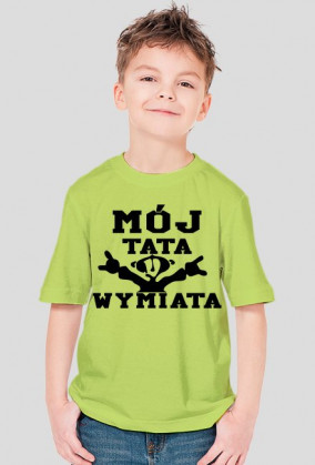Mój tata wymiata (koszulka chłopięca) ciemna grafika