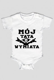 Mój tata wymiata (body niemowlęce) ciemna grafika
