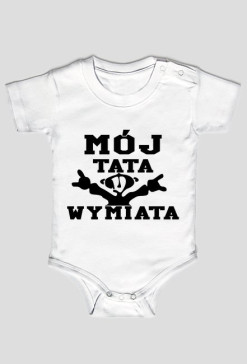 Mój tata wymiata (body niemowlęce) ciemna grafika